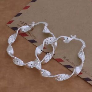 Sterling Silver Twisted Hoop Earrings